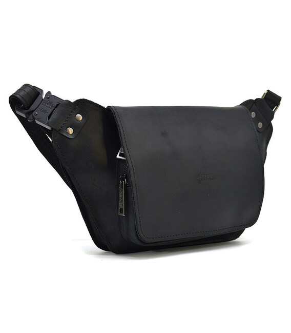 Шкіряна бананка напоясна чорна матова шкіра RA-8128-3md TARWA картинка, зображення, фото