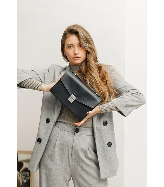 Женская кожаная сумка-кроссбоди Lola черная фото, картинка, изображение