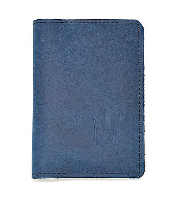 Шкіряна обкладинка на паспорт, військовий квиток TARWA RK-passp синя картинка, зображення, фото