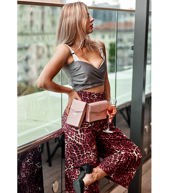 Набор женских розовых кожаных сумок Mini поясная/кроссбоди фото, картинка, изображение