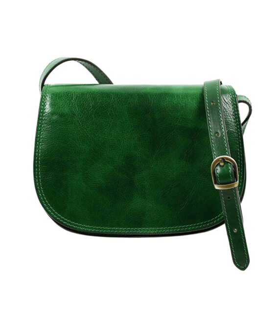 Шкіряна сумка через плече жіноча Time Resistance - Moonfleet - зелена 5218301 фото, картинка, изображение