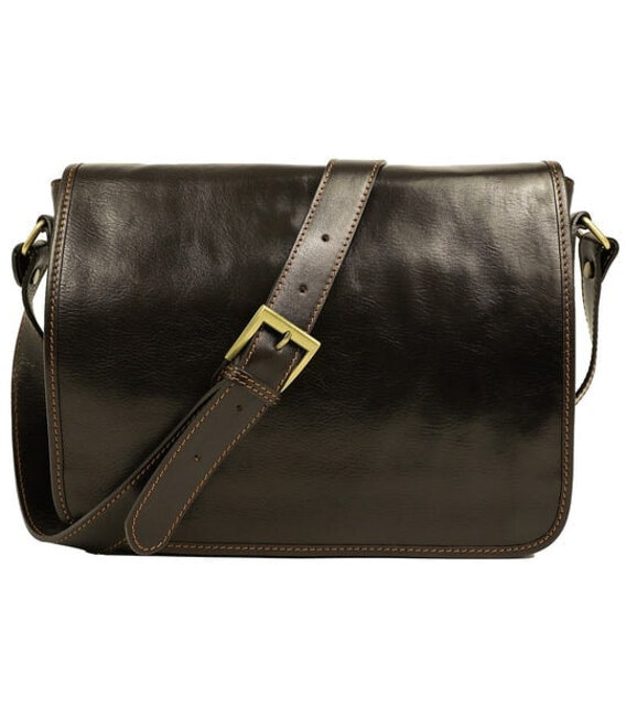 Шкіряна сумка месенджер The Stranger 5186601 від Time Resistance, коричнева фото, картинка, изображение