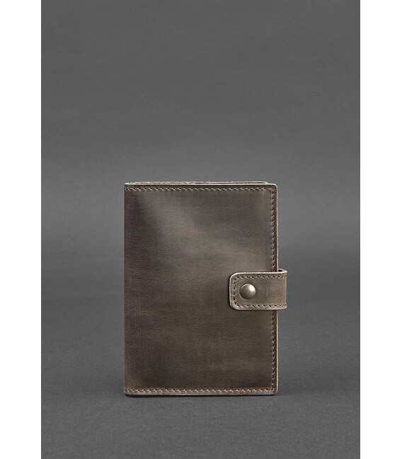 Кожаная обложка для паспорта 5.0 (с окошком) темно-коричневый Crazy Horse фото, картинка, изображение