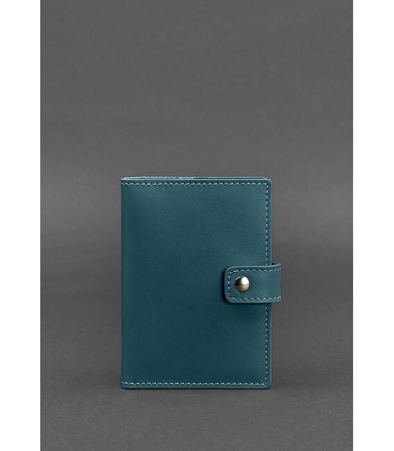 Кожаная обложка для паспорта 5.0 (с окошком) зеленая фото, картинка, изображение