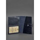 Кожаная обложка для паспорта 5.0 (с окошком) темно-синяя Краст фото