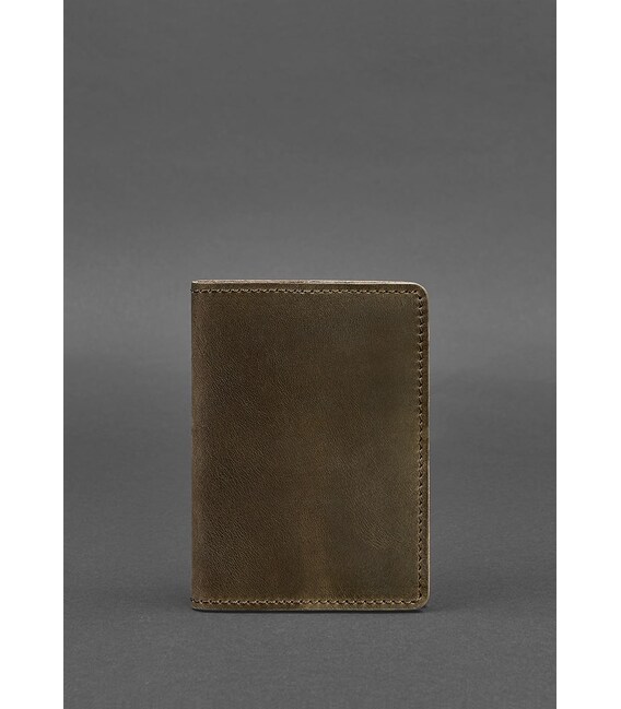 Кожаная обложка для паспорта и военного билета 1.3 темно-коричневый Crazy Horse фото, картинка, изображение