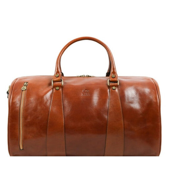 Шкіряна сумка спортивна дорожня - Wise Children - коньячний Time Resistance 5207201 картинка, зображення, фото