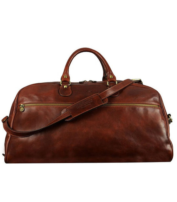 Шкіряна сумка спортивна дорожня - Fear and Loathing in Las Vegas - коричнева TR 5193001 картинка, зображення, фото