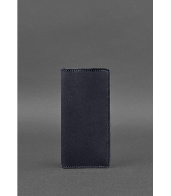 Кожаное портмоне-купюрник 11.0 темно-синее Crazy Horse фото, картинка, изображение