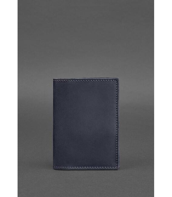 Шкіряна обкладинка для паспорта та військового квитка 1.2 синя Crazy Horse картинка, зображення, фото