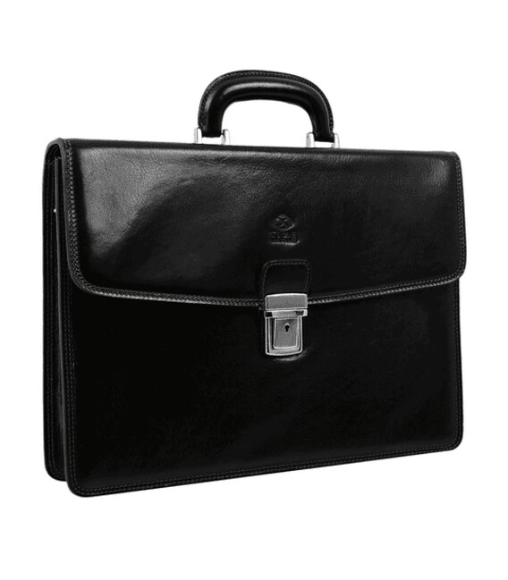 Шкіряний портфель - The Sound of the Mountain - чорний 5194201 Time Resistance картинка, зображення, фото