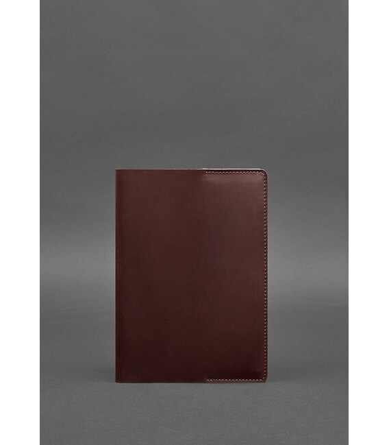 Кожаная обложка для блокнота 6.0 (софт-бук) Бордовая Crazy Horse фото, картинка, изображение