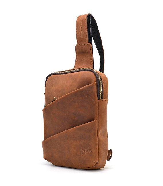 Рюкзак слінг на одну шлейку RB-0604-3md TARWA кінська шкіра фото, картинка, изображение