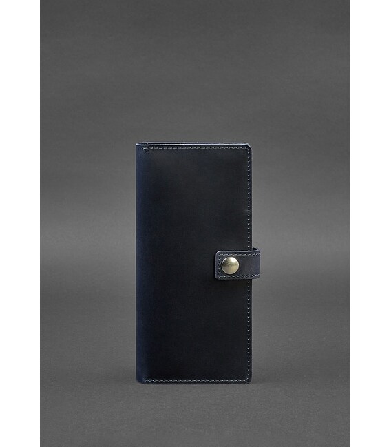 Кожаный тревел-кейс (органайзер для документов) 6.0 синий Crazy Horse фото, картинка, изображение