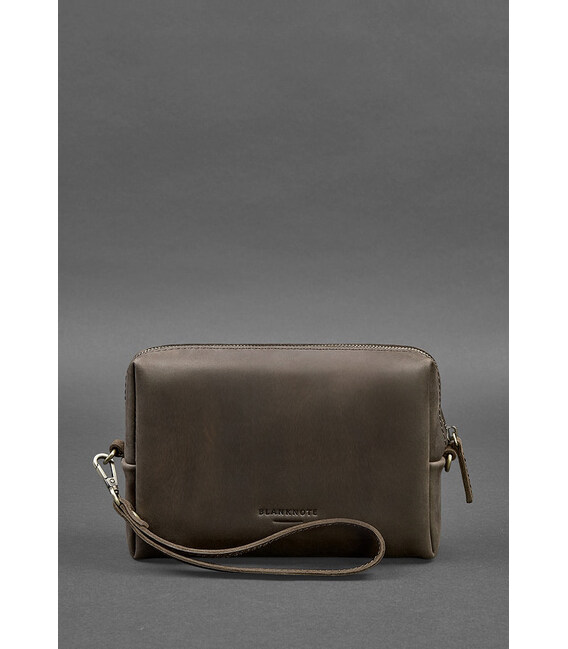 Шкіряна косметичка-несесер 3.0 Темно-коричнева Crazy Horse картинка, зображення, фото