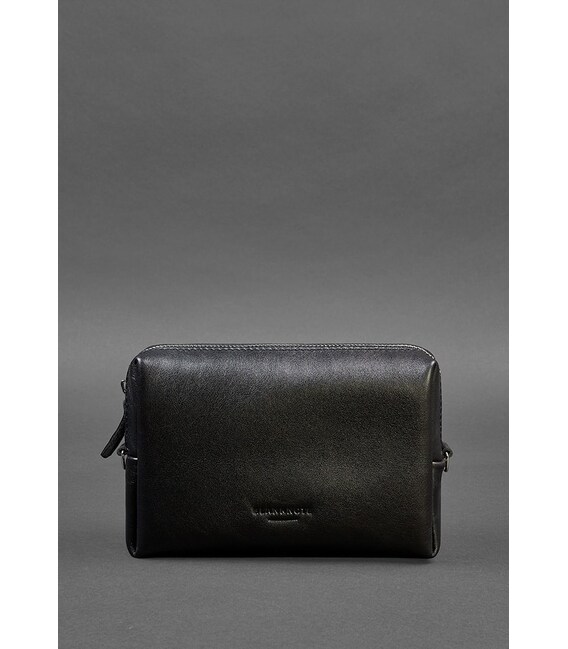 Шкіряна косметичка-несесер 3.0 Чорна Краст картинка, зображення, фото