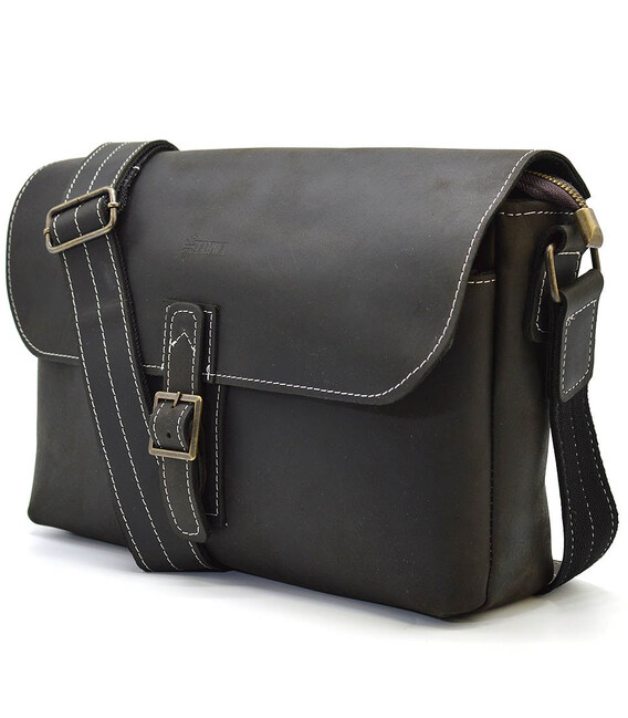 Сумка-месенджер зі шкіри крейзі хорс, сумка наплічна TARWA, RC-7084-3md фото, картинка, изображение