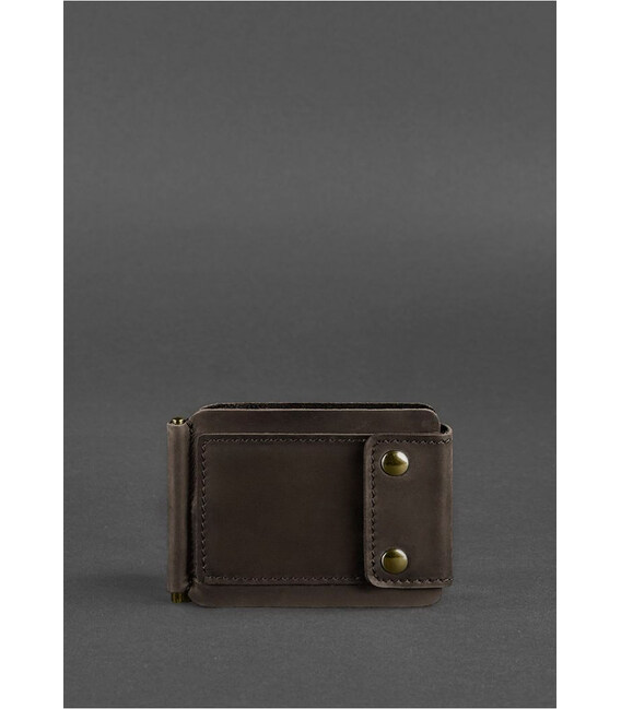 Мужское кожаное портмоне темно-коричневое 10.0 зажим для денег Crazy Horse фото, картинка, изображение