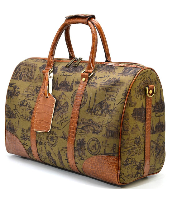 Стильна дорожня сумка з кордури та шкіри кроко CorH-7077-4lx бренду TARWA фото, картинка, изображение