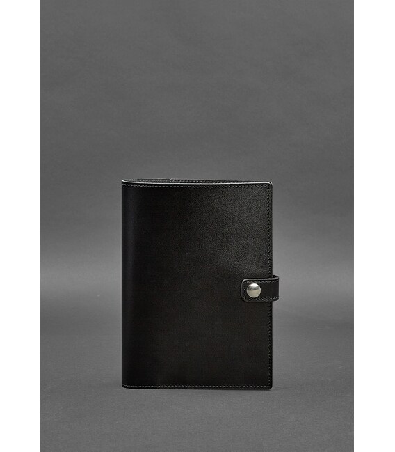 Кожаная папка (софт-бук) для блокнота и планшета 10.0 Угольно-черная фото, картинка, изображение