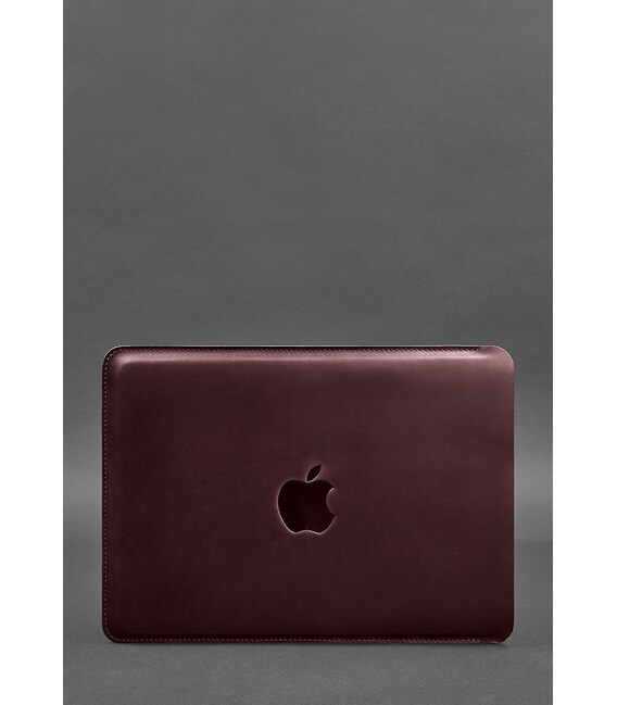 Кожаный чехол для MacBook 13 дюйм Бордовый Crazy Horse фото, картинка, изображение