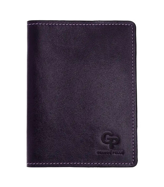 Шкіряна синя обкладинка для паспорта Grande Pelle 252670 фото, картинка, изображение