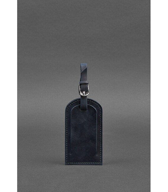 Шкіряна бірка для багажу 2.0 Темно-синя Crazy Horse картинка, зображення, фото