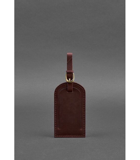 Кожаная бирка для багажа 2.0 Бордовая Crazy Horse фото, картинка, изображение