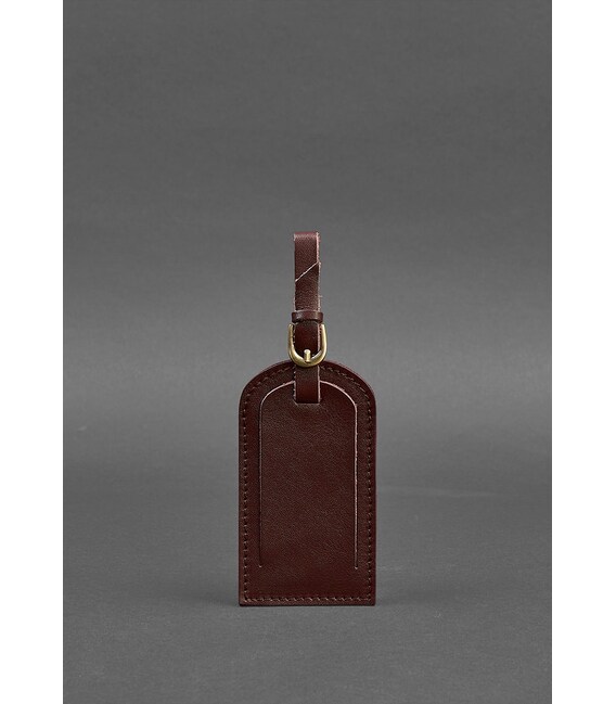 Шкіряна бірка для багажу 2.0 Бордова Краст картинка, зображення, фото