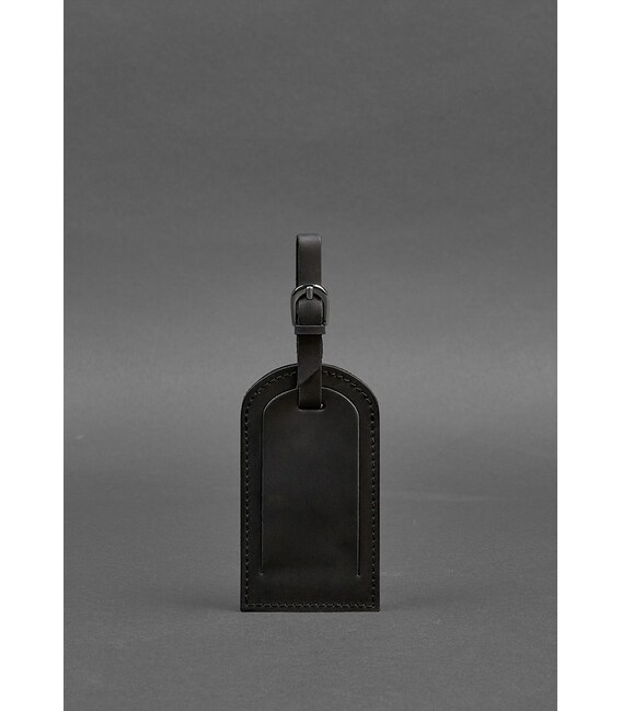 Кожаная бирка для багажа 2.0 Черная Crazy Horse фото, картинка, изображение