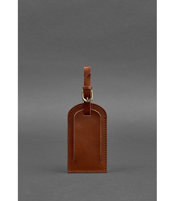 Шкіряна бірка для багажу 2.0 Світло-коричнева картинка, зображення, фото