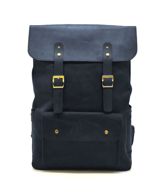 Рюкзак із натуральної шкіри RK-9001-4lx TARWA синій крейзі хорс фото, картинка, изображение