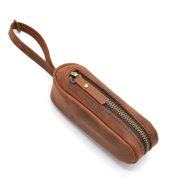 Шкіряна ключниця TARWA Cucumber у теракотовому кольорі фото, картинка, изображение