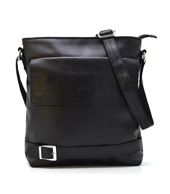 Шкіряна чоловіча сумка через плече чорна TARWA GA-0040-3md фото, картинка, изображение