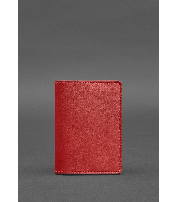 Кожаная обложка для паспорта и военного билета 1.3 красная фото, картинка, изображение