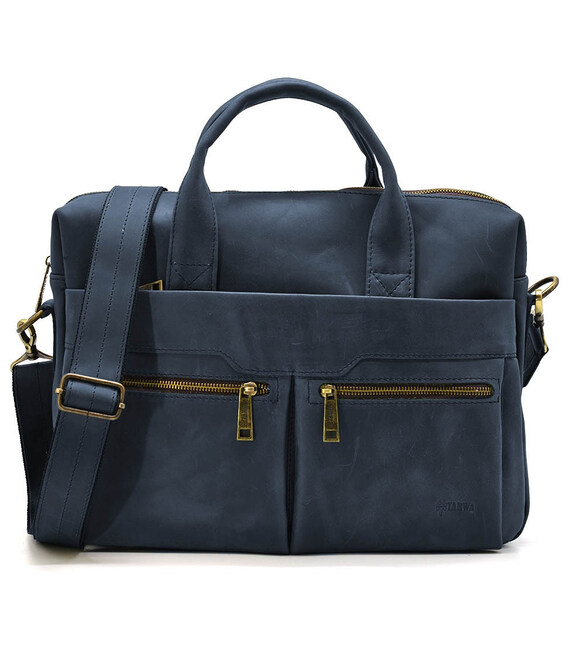 Чоловіча шкіряна синя сумка А4 RK-7122-3md TARWA фото, картинка, изображение