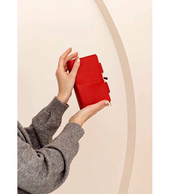 Женский кожаный блокнот (Софт-бук) 3.0 красный фото, картинка, изображение