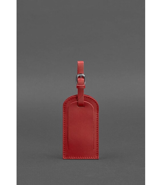 Кожаная бирка для багажа 2.0 Красная фото, картинка, изображение