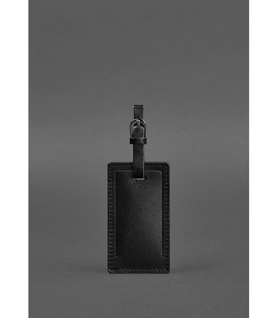 Шкіряна бірка для багажу 3.0 чорна Краст картинка, зображення, фото
