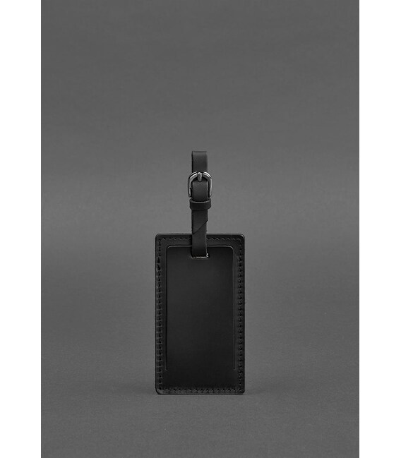 Шкіряна бірка для багажу 3.0 Чорна Crazy Horse картинка, зображення, фото