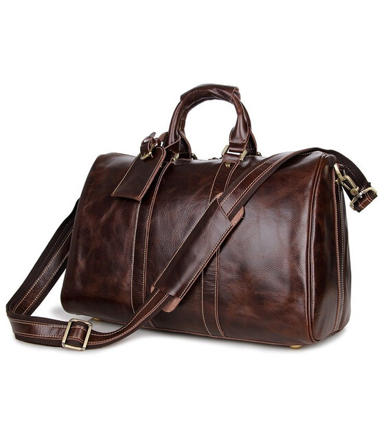 Дорожня сумка для спортзалу John McDee 7077Q вінтажна шкіра фото, картинка, изображение