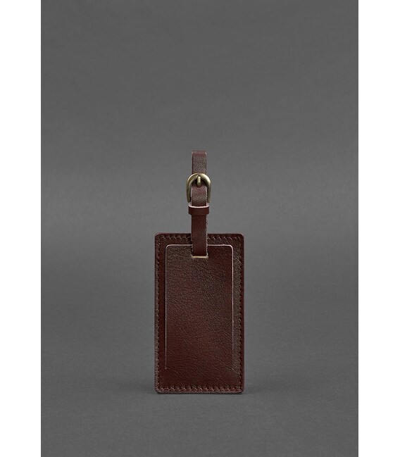 Шкіряна бірка для багажу 3.0 Бордова Краст картинка, зображення, фото