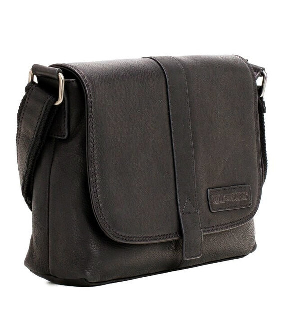 Через плече чоловіча сумка крос-боді чорна HILL BURRY HB3094A фото, картинка, изображение