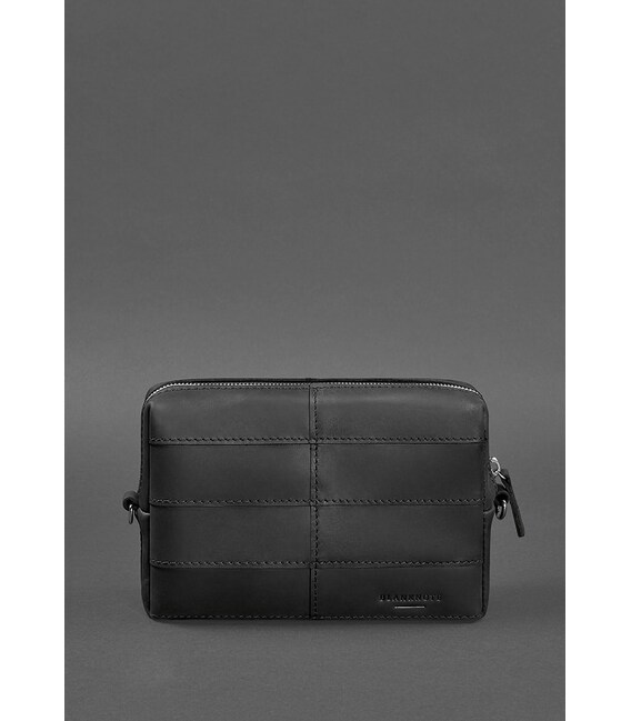 Кожаная косметичка-несессер 3.1 Черная Crazy Horse фото, картинка, изображение