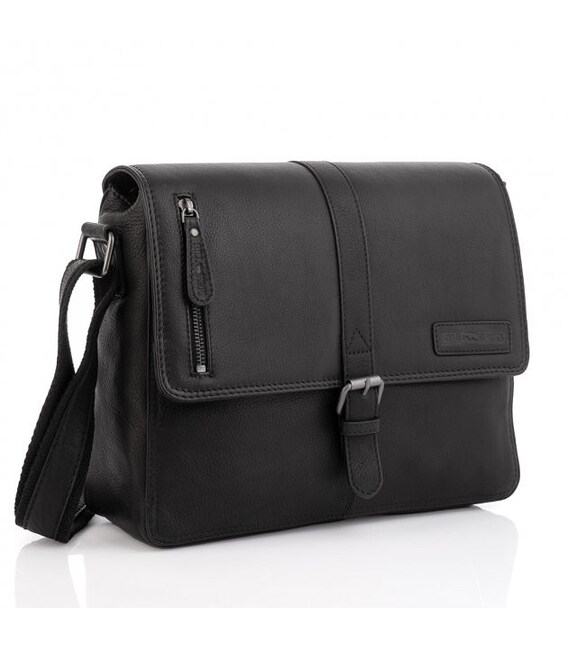 Через плече чоловіча сумка крос-боді чорна HILL BURRY HB3058A фото, картинка, изображение