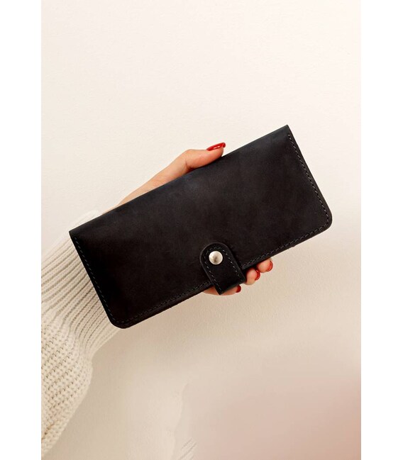 Шкіряне портмоне 7.0 Чорне Crazy Horse картинка, зображення, фото