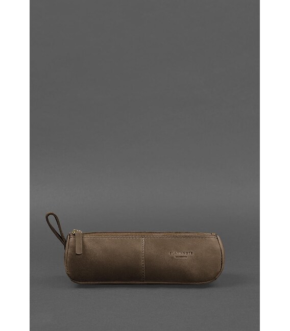 Шкіряний пенал-несесер (футляр для окулярів) 4.0 Темно-коричневий Crazy Horse картинка, зображення, фото