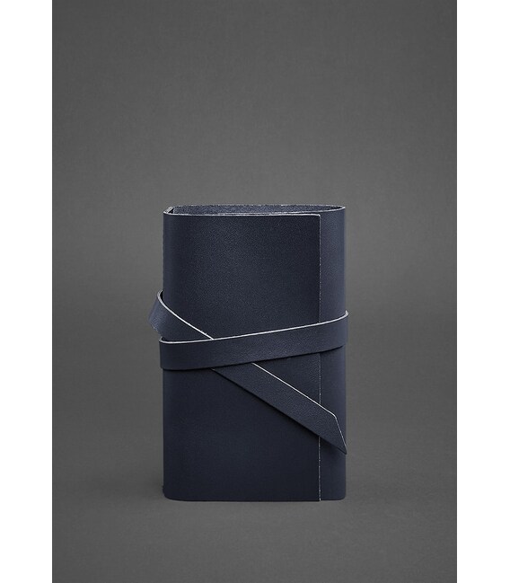 Шкіряний блокнот (Софт-бук) 1.0 Темно-синій Краст картинка, зображення, фото