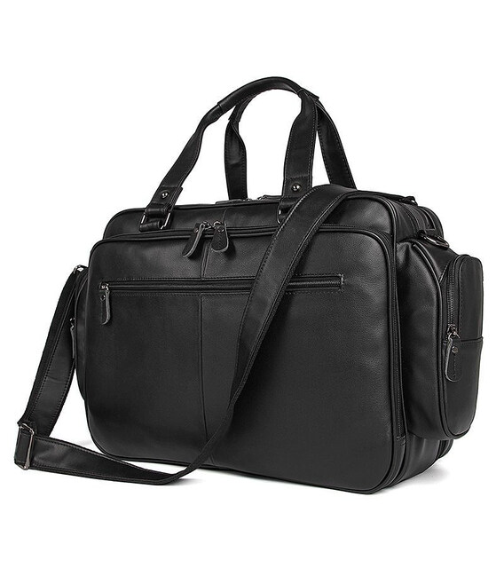 Велика шкіряна чорна сумка 7150A John McDee фото, картинка, изображение