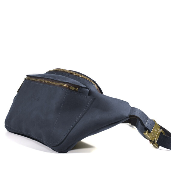 Сумка бананка синя шкіряна, сумка на пояс TARWA RK-3012-3md фото, картинка, изображение